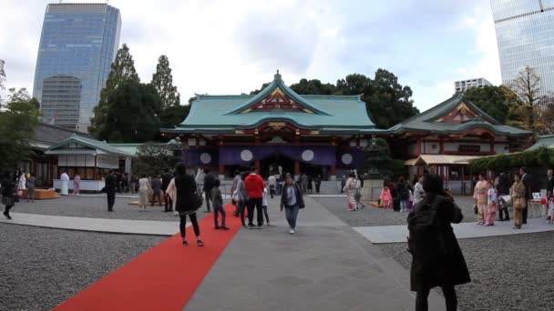 Templo Principal Santuario Hie Amplio Sho Minato Tokio Japón 2017 — Vídeo de stock