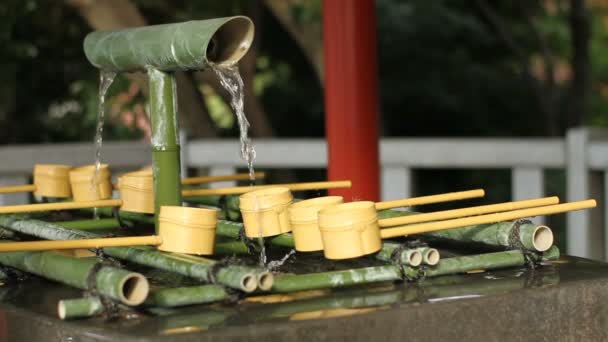 Використання Сходи Chozuya Внз Shrine Середнього Постріл Своїм Традиційним Розташуванням — стокове відео