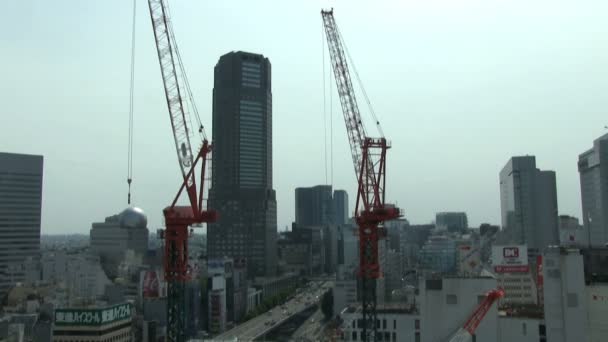 Crane Shibuya Middle Shot Time Lapse Est Site Shibuya Tokyo — Video