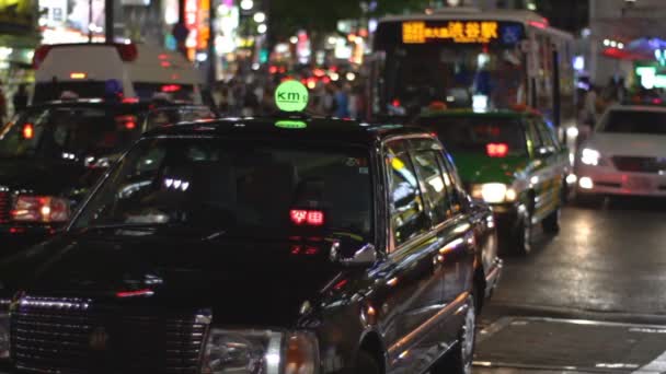 Dougen Ulicy Środku Nocy Shibuya Strzał Płytkiej Ostrości Jego Lokalizacji — Wideo stockowe