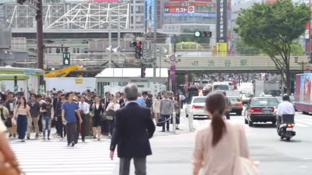 Miyamazuzaka Strada Attraversando Shibuya Giorno Mezzo Colpo Una Posizione Shibuya — Video Stock