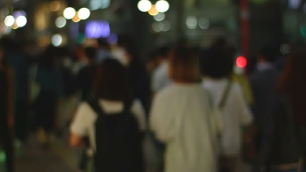 Straat Shibuya Nacht Ondiepe Focus Zijn Een Shibuya Locatie Tokio — Stockvideo