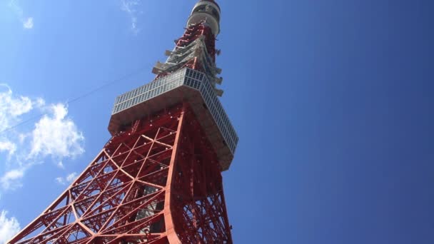 Tokyo Tower Middle Shot Left Position Una Posizione Della Città — Video Stock