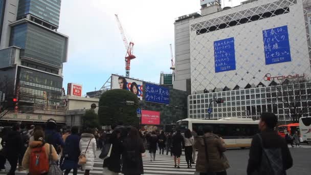 Shibuya Korsningen Inkluderar Shibuya Station Whide Sköt Shibuya Dess Ett — Stockvideo