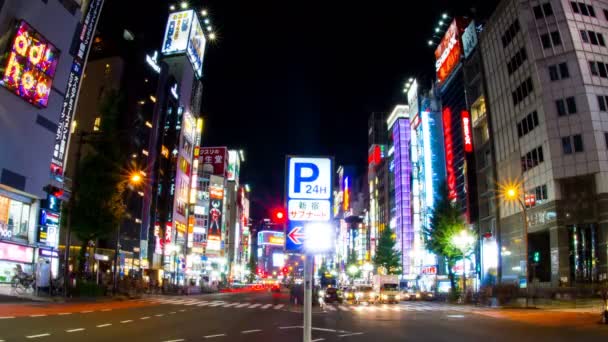 在新宿4K 慢快门 在靖国神社的夜间失效 它在东京的一个城市位置 和时间失效 摄像头 Eos — 图库视频影像