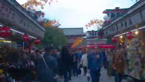 Resolución Hyper Lapse Calle Principal Sensouji Una Ubicación Tradicional Tokio — Vídeos de Stock