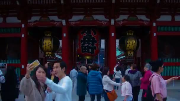 日浅草寺広いハイパー経過 その東京で伝統的な場所 ハイパー経過 カメラ キヤノン Eos — ストック動画