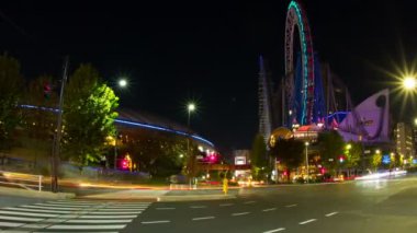 Gece sukut 4 Tokyo dome dönme dolap geniş yakınlaştırma vurdu da dahil olmak üzere k / onun Tokyo şehir konum. 4k ve zaman atlamalı. fotoğraf makinesi: Canon Eos 7d