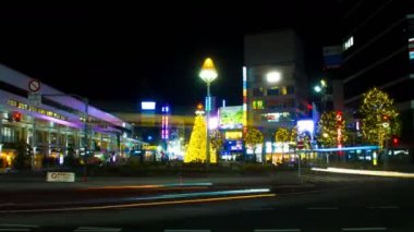 Gece sukut 4k Kichijouji istasyonunda geniş atış / onun Tokyo şehir konum. 4k ve zaman atlamalı. fotoğraf makinesi: Canon Eos 7d