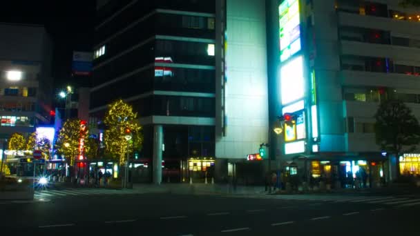 Night Hyper Lapse Kichijouji Deep Focus Its City Location Tokyo — стоковое видео