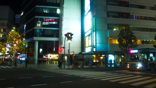 夜间超逾4K Kichijouji 其在东京的城市位置 和时间失效 摄像头 Eos — 图库视频影像