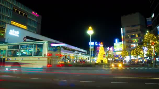 Night Lapse Kichijouji Station Its City Location Tokyo Time Lapse — Stock Video