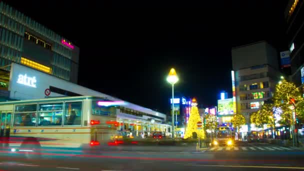 Night Lapse Kichijouji Station Its City Location Tokyo Time Lapse — Stock Video