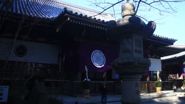 Linkerkant Van Main Tempel Kongouji Tokio Zijn Een Traditionele Locatie — Stockvideo
