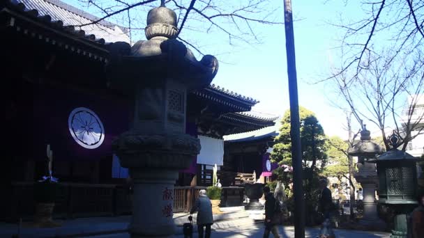 Main Templet Vänster Sida Kongouji Tokyo Vänster Panorering Dess Traditionell — Stockvideo