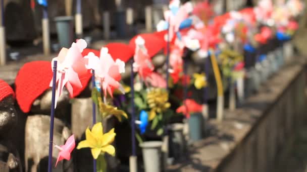 Gardian Angel Jizo Μέση Πυροβολήθηκαν Ναός Zojoji Ήπιας Άνεμος Ρηχά — Αρχείο Βίντεο