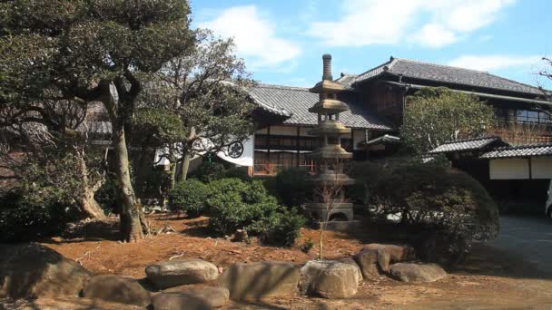 Bahçe Setagaya Gotokuji Tapınağında Onun Tokyo Geleneksel Bir Konumda Fotoğraf — Stok video