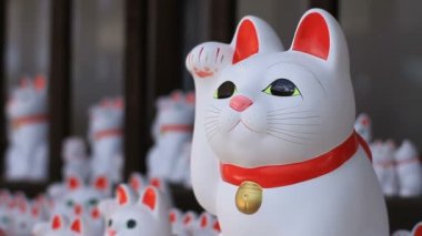 Heykel kedi büyük atış Tokyo Gotokuji Tapınağı'nda kapat / onun Tokyo geleneksel bir konumda. fotoğraf makinesi: Canon Eos 7d