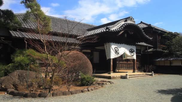 Japanese Old House Side Shot Gotokuji Temple Setagaya Its Traditional — Stock Video