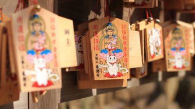 Adak tablet kedi orta çekim merkezi odak Gotokuji Tapınağı'nda. / Onun Tokyo geleneksel bir konumda. fotoğraf makinesi: Canon Eos 7d