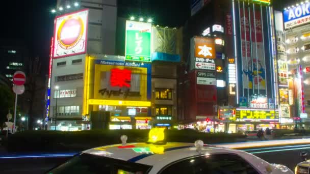 Nacht Hyperlapse Bei Ikebukuro Station East Side Deep Focus Its — Stockvideo