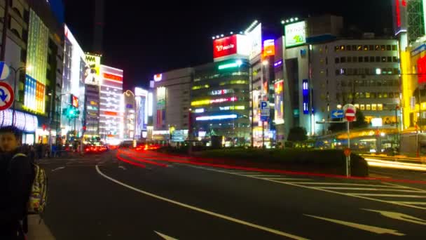 Noc Upływ Ikebukuro East Side Migawki Powiększenia Się Jego Lokalizacji — Wideo stockowe