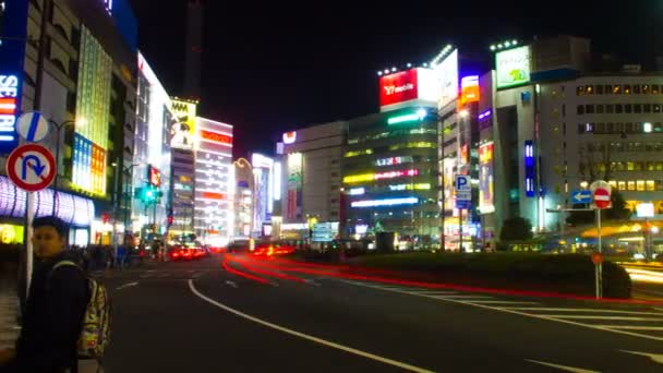 Gece Sukut Ikebukuro Doğu Tarafı Düşük Çekim Doğru Kaydırma Onun — Stok video