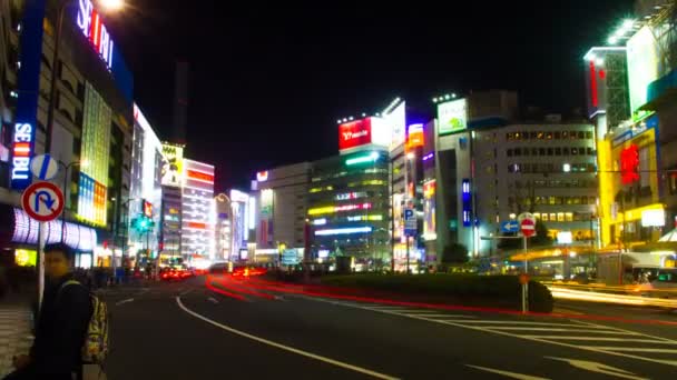 Gece Sukut Ikebukuro Doğu Tarafında Geniş Atış Zum Inç Onun — Stok video