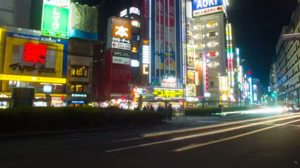 Nacht Lapse Bei Ikebukuro Station East Side Slow Shutter Tilt — Stockvideo