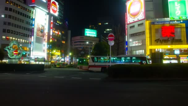 Natt Förfaller Framför Ikebukuro Station East Side Bred Sköt Dess — Stockvideo