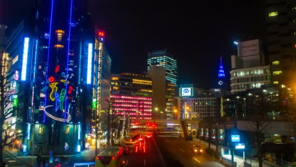 Night Lapse Shinjuku City Location Tokyo Lapso Tempo Câmera Canon — Vídeo de Stock
