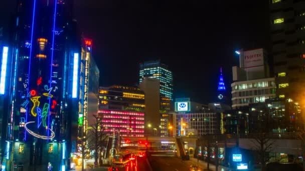 Ночной Провал Синдзю Город Токио Time Lapse Камера Canon Eos — стоковое видео