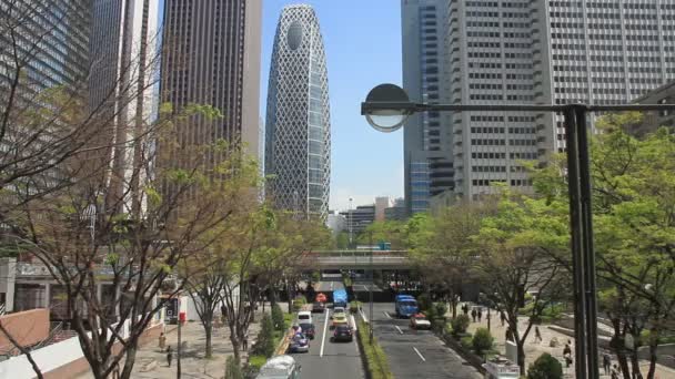 Edifícios West Shinjuku Uma Localização Cidade Tóquio Lapso Tempo Câmera — Vídeo de Stock