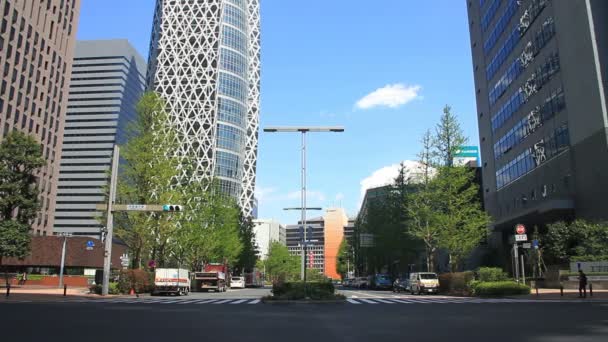 Plaza Plano Medio Ángulo Alto Oeste Shinjuku Una Ubicación Ciudad — Vídeos de Stock