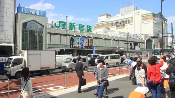 Eingang Des Zentrums Ticketschranke Breit Schuss Auf Shinjuku Its Eine — Stockvideo