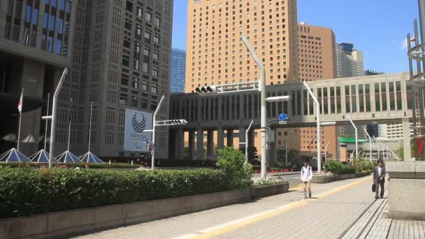 Ufficio Governativo Tokyo Intersezione Colpo Largo West Shinjuku Una Posizione — Video Stock