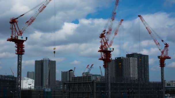 Kran Zeitraffer Bei Ariake Tokyo Tilt Its City Location Tokyo — Stockvideo
