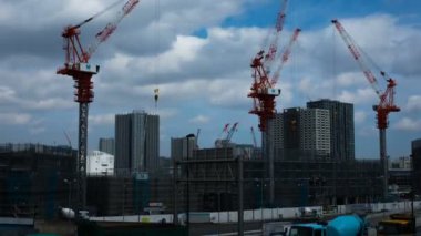 Vinç zaman atlamalı 4 k Ariake Tokyo geniş atış tilt / onun Tokyo şehir konum. 4k ve zaman atlamalı. fotoğraf makinesi: Canon Eos 5d