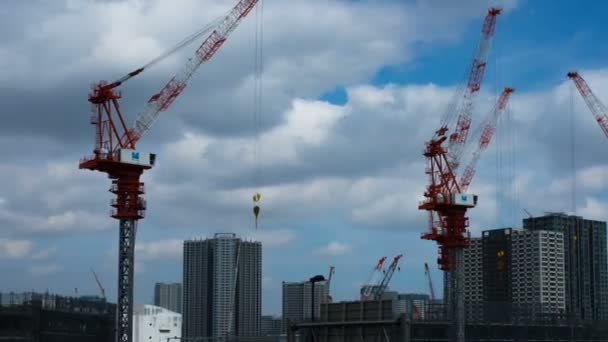 Lapso Tiempo Grúa Ariake Tokio Panorámica Derecha Una Ubicación Ciudad — Vídeo de stock