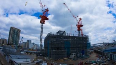 Vinç zaman atlamalı 4k balık gözü Ariake Tokyo tilt up.mov, / onun Tokyo şehir konum. 4k ve zaman atlamalı. fotoğraf makinesi: Canon Eos 5d