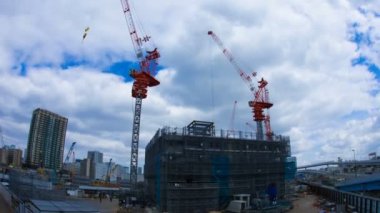 Vinç zaman atlamalı 4k balık gözü Ariake Tokyo tilt down.mov, / onun Tokyo şehir konum. 4k ve zaman atlamalı. fotoğraf makinesi: Canon Eos 5d