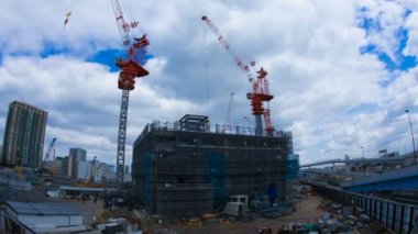 Vinç zaman atlamalı 4k balık gözü Ariake Tokyo geniş atış sol panning.mov / onun Tokyo şehir konum. 4k ve zaman atlamalı. fotoğraf makinesi: Canon Eos 5d