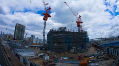 Vinç zaman atlamalı 4k balık gözü Ariake Tokyo zum in.mov, / onun Tokyo şehir konum. 4k ve zaman atlamalı. fotoğraf makinesi: Canon Eos 5d