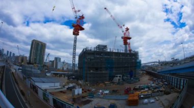 Vinç zaman atlamalı 4k balık gözü Ariake Tokyo / onun Tokyo şehir konum. 4k ve zaman atlamalı. fotoğraf makinesi: Canon Eos 5d