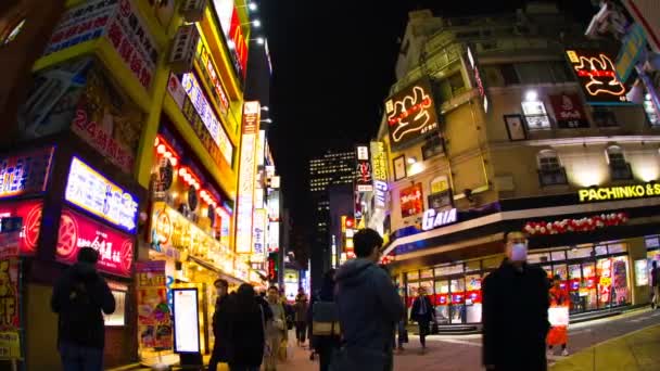 Risoluzione Night Lapse Shinjuku Una Posizione Della Città Tokyo Time — Video Stock