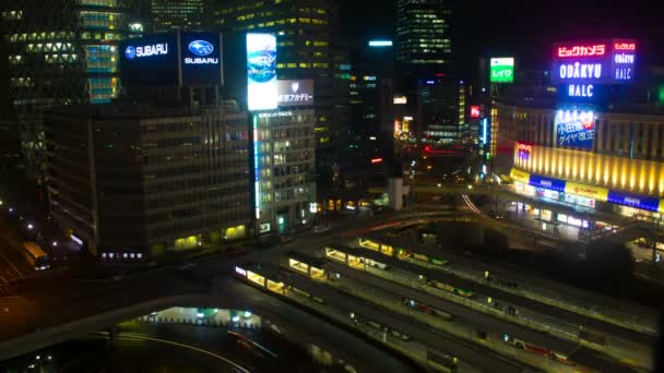 Résolution Nuit Lapse Shinjuku Est Emplacement Ville Tokyo Laps Temps — Video