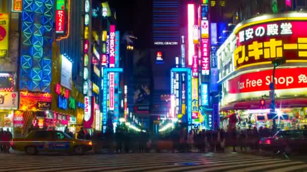 Resolución Lapso Nocturno Shinjuku Una Ubicación Ciudad Tokio Time Lapse — Vídeos de Stock