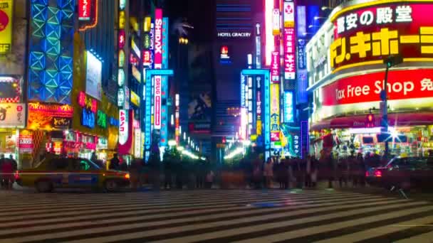 Ночь Разрешением Синджудо Город Токио Time Lapse Камера Canon Eos — стоковое видео