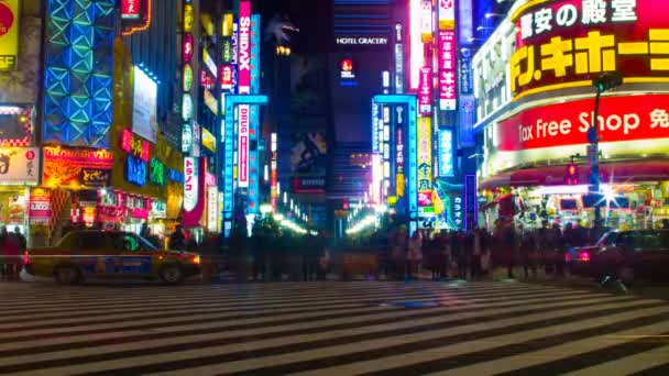 Resolução Noite Lapso Shinjuku Local Cidade Tóquio Lapso Tempo Câmera — Vídeo de Stock