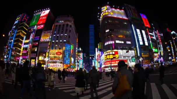 Ночь Разрешением Синджудо Город Токио Time Lapse Камера Canon Eos — стоковое видео